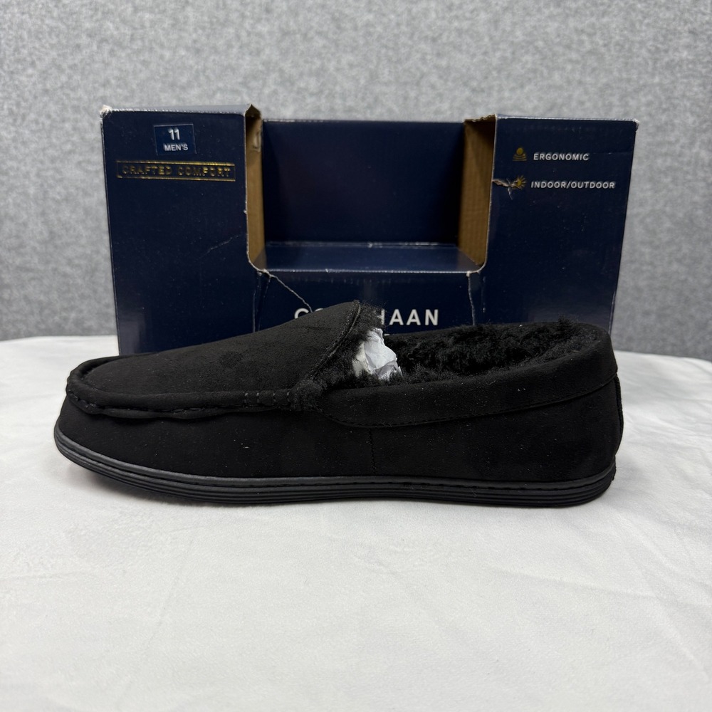 Cole Haan Mens Microsuede Venetian Slippers Caviar Black 104874 Size 11 NEW - Picture 8 of 10